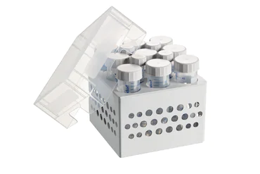 艾本德儲(chǔ)存盒 3 × 3, 可放置 9  個(gè) 50  mL 試管和 4  個(gè) 15  mL 試管，2  件，高 127  mm，5  英寸，聚丙烯材料，可耐受最低 -86  °C，高溫高壓滅菌，帶蓋子